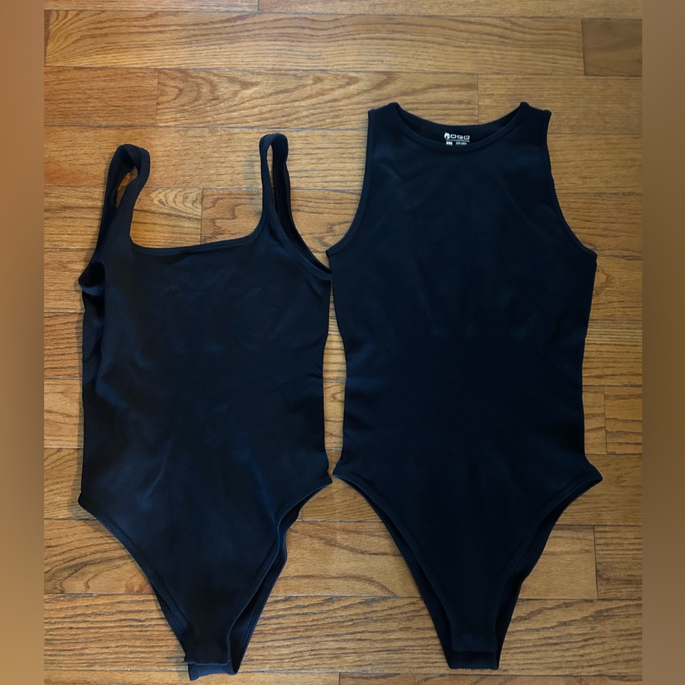 2 Black bodysuits size medium